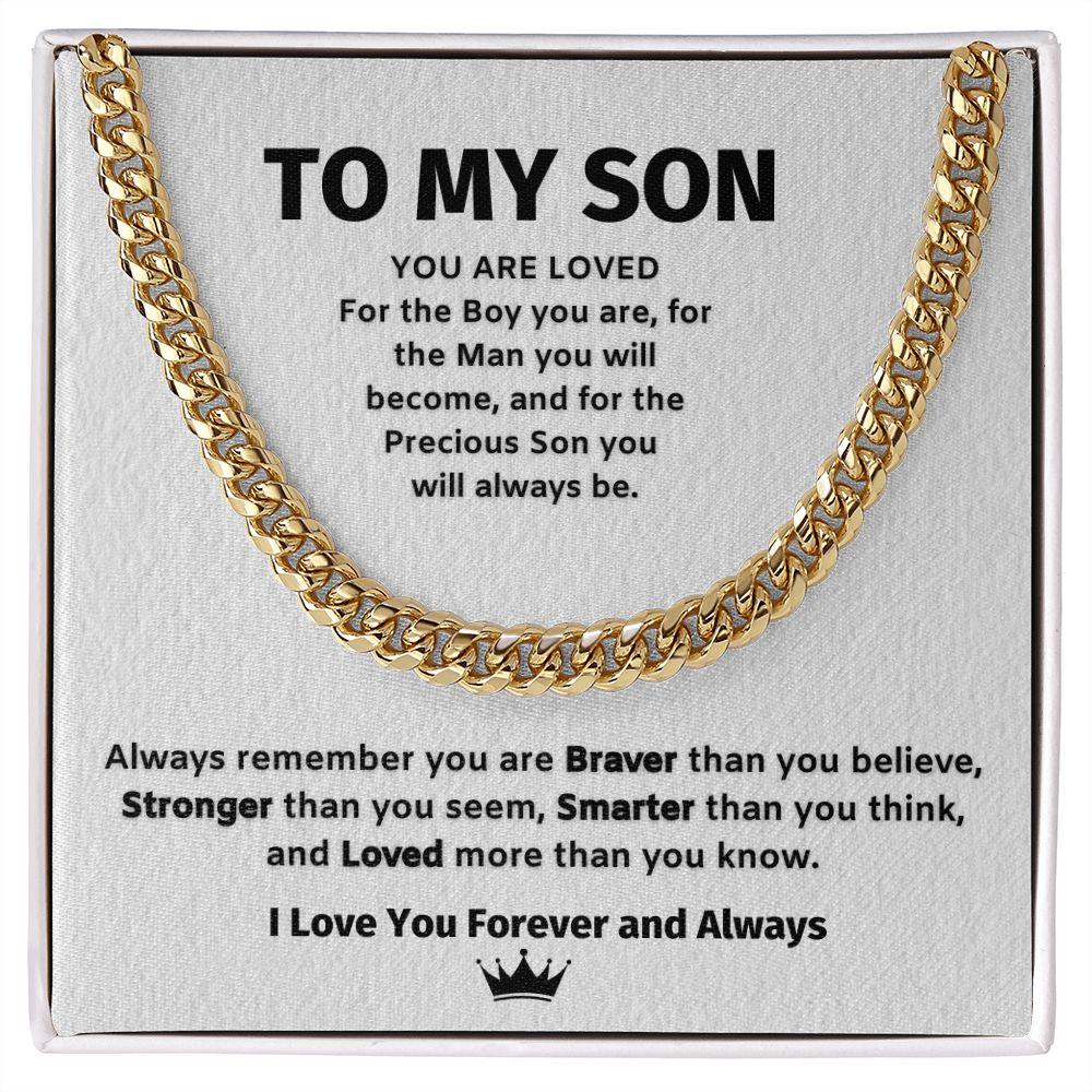 To My Son l Cuban Link Chain